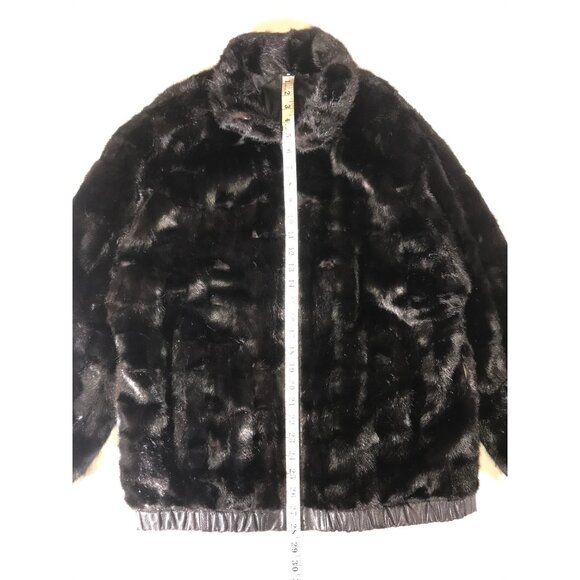 Vintage Unisex Black Reversible Genuine Mink Finland Origin Fur/Leather Jacket - Picture 7 of 11